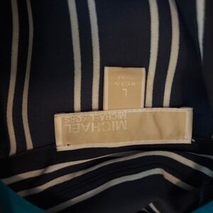 Blue striped and floral dress